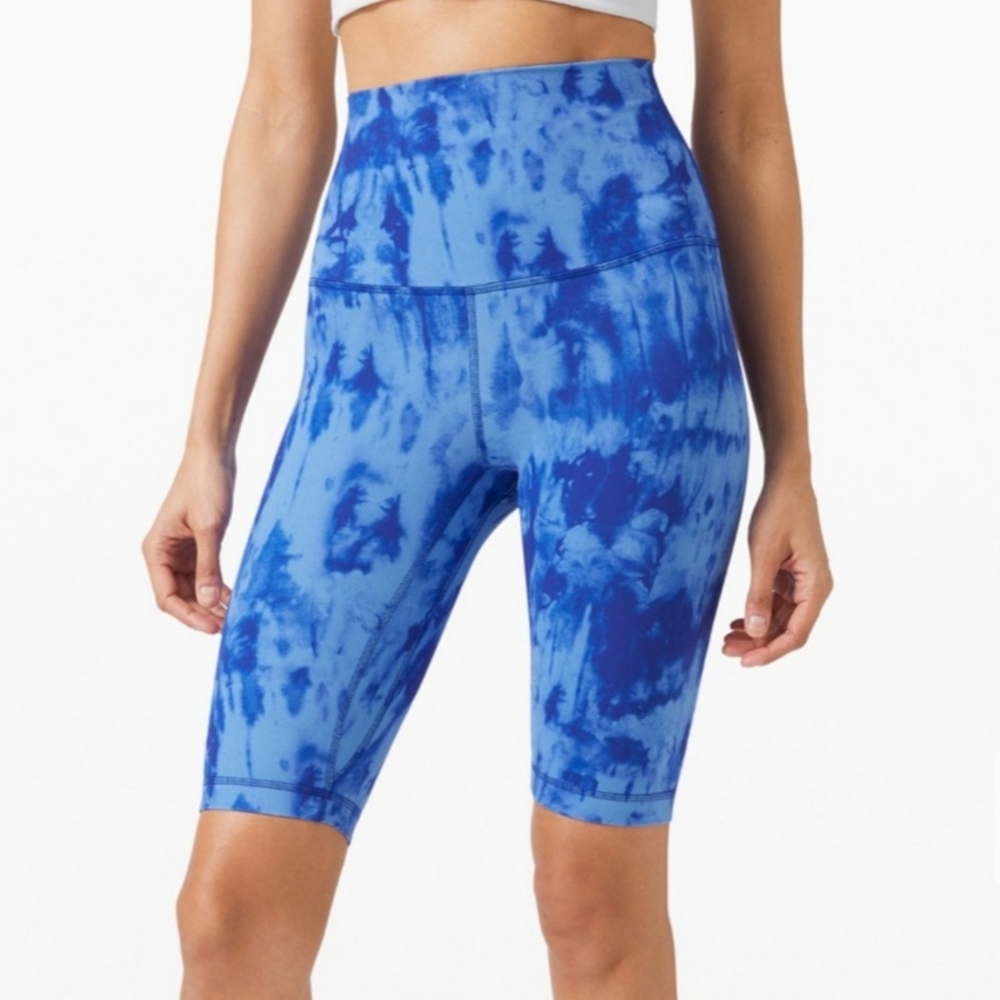 Lululemon Tie Dye Blue High Waisted Align Shorts